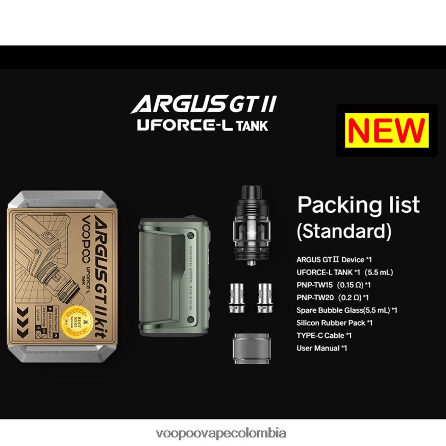 VOOPOO ARGUS GT II equipo de tanque grafito - VOOPOO vape Colombia N2082T1
