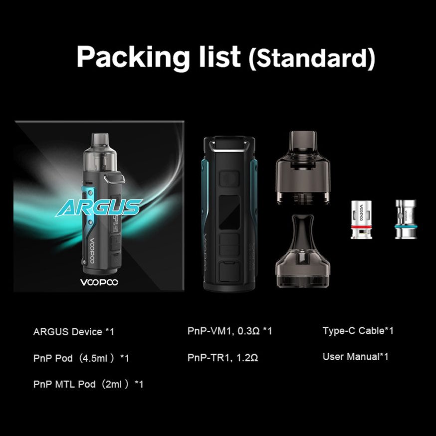 VOOPOO ARGUS kit de modificación de cápsulas verde petróleo-plata - VOOPOO vape price N2082T77