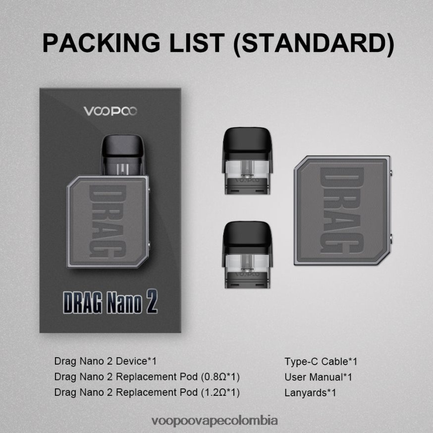 VOOPOO DRAG NANO 2 kit de cápsulas té verde - VOOPOO vape Bogotá N2082T152